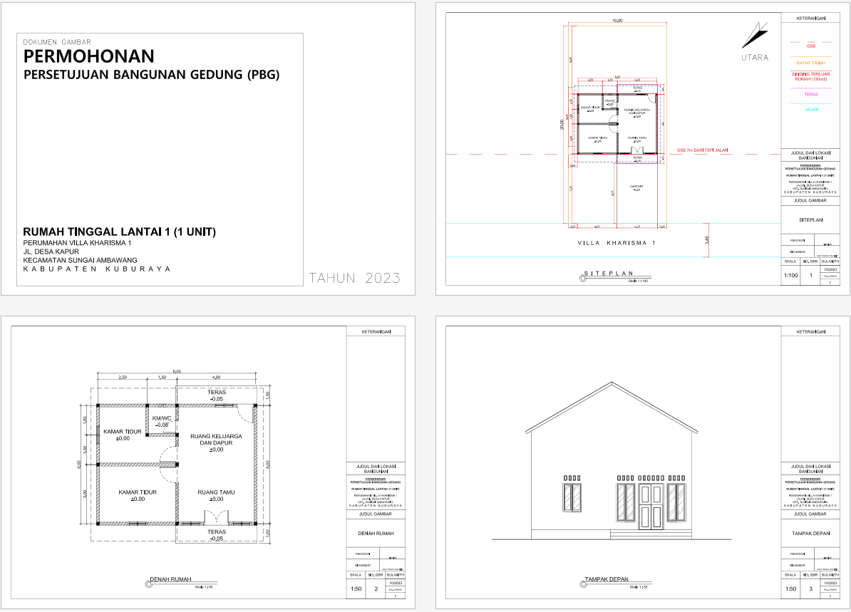 IMB/PBG RUMAH Mr. SK PERUMAHAN VILLA KHARISMA 1